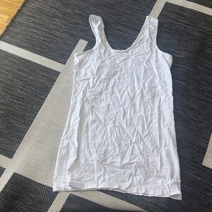 White Sleeveless Women's Top- extra long